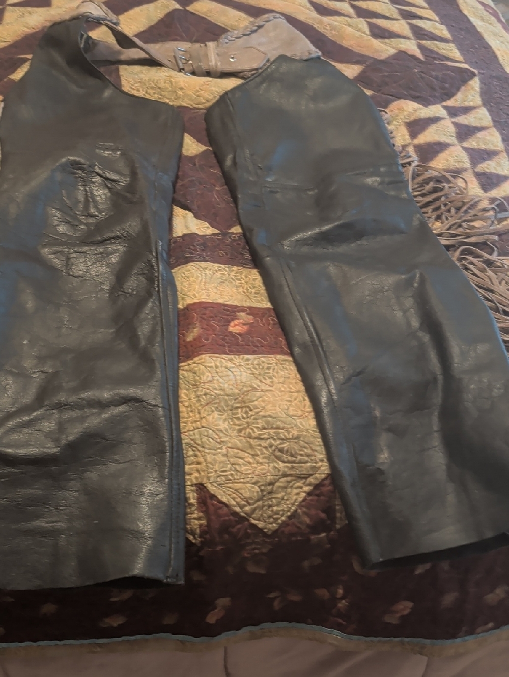 Women’s Black Leather Chaps - Classic Riding Style